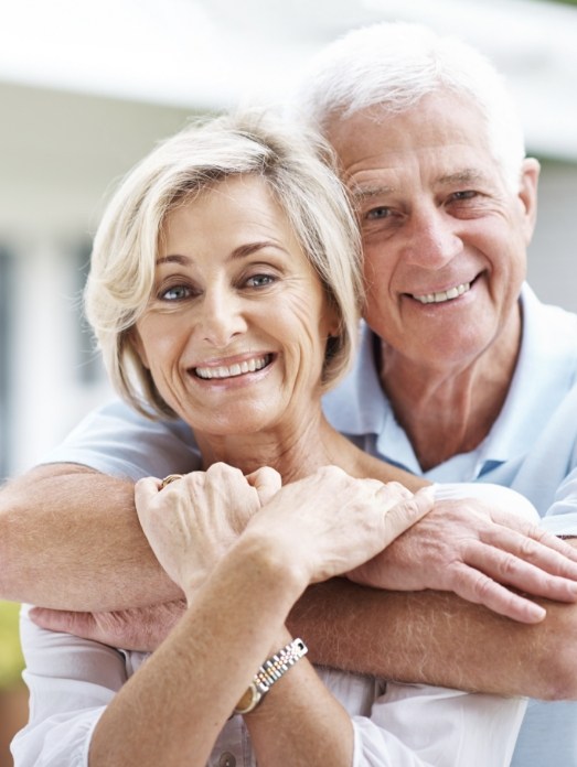 Couple smiling with All-On-4 in Rock Hill