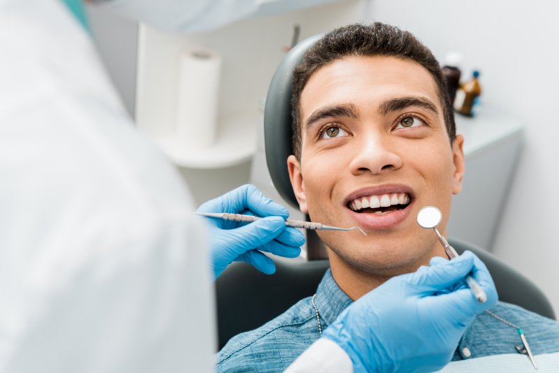 man getting dental checkup