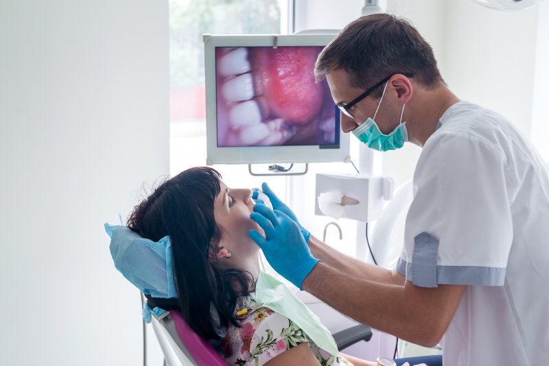 dentist using an intraoral camera in Rock Hill