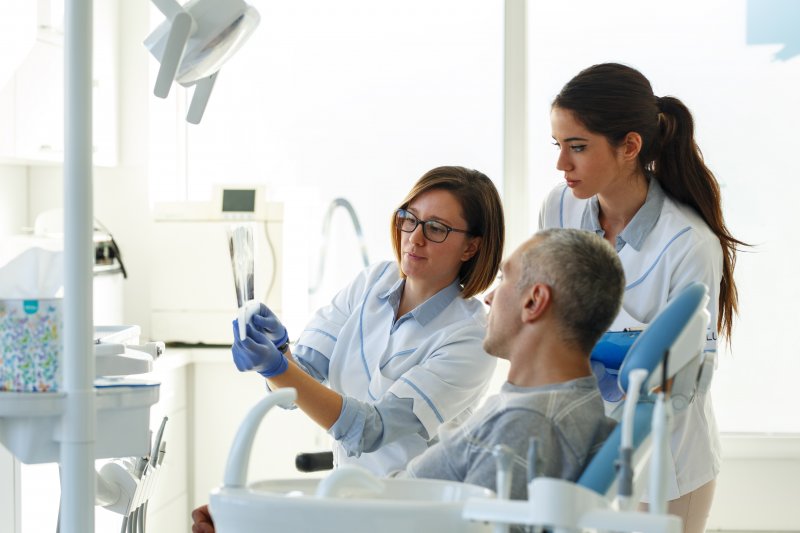 patient and dentist discussing dental insurance in Rock Hill