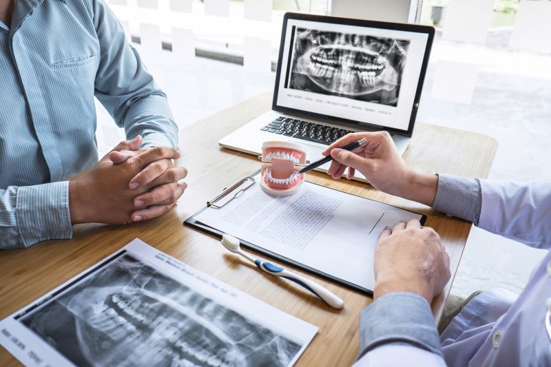 A patient at a dental implant consultation