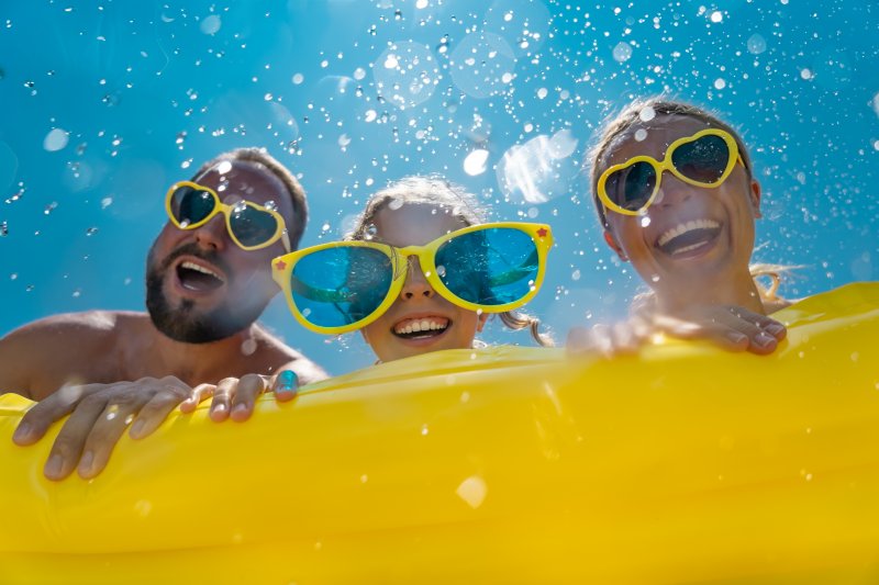 A family having fun on summer vacation